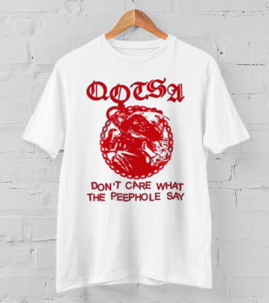 QOTSA Don't Care What The Peephole Say Red Skull T-Shirt