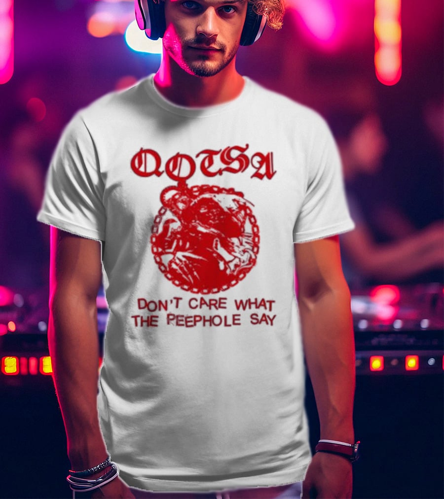 QOTSA Don't Care What The Peephole Say Red Skull T-Shirt