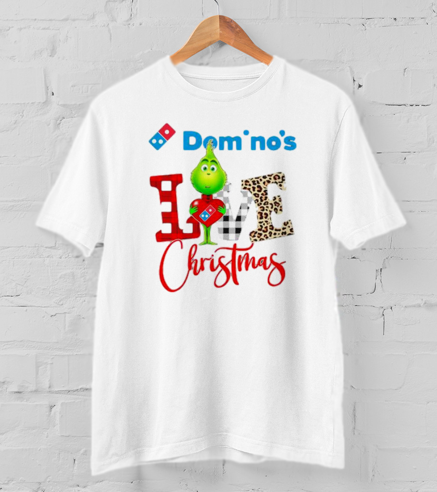 Domino's Grinch Love Christmas T-Shirt