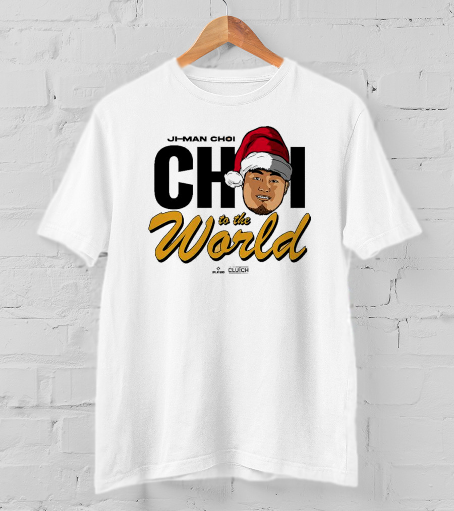 Ji-Man Choi Choi To The World Christmas Clutch Baseball Santa Hat T-Shirt