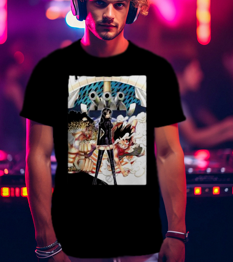 Geo Aw Enies Lobby Arc Animes Luffy Robin Lucci Cannon T-Shirt