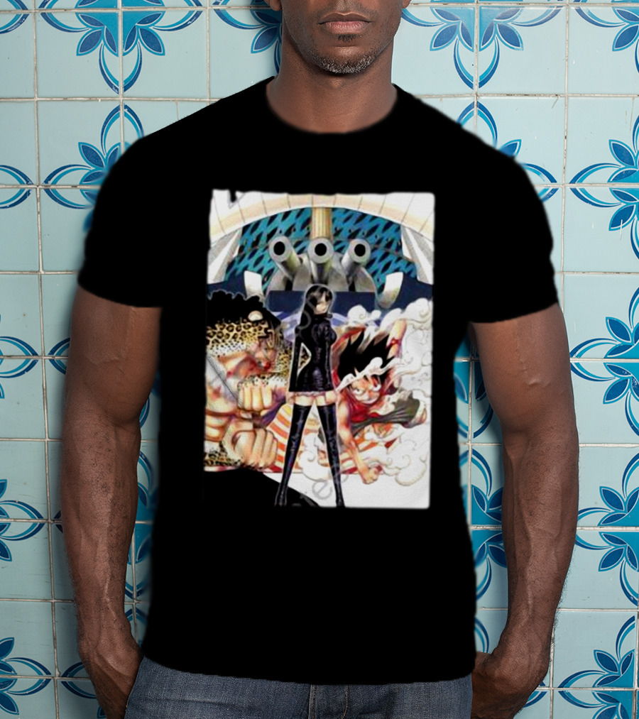 Geo Aw Enies Lobby Arc Animes Luffy Robin Lucci Cannon T-Shirt