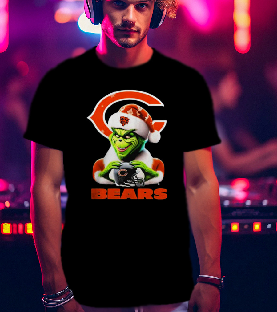 Santa Grinch Bears Merry Christmas Love Chicago Bears T-Shirt