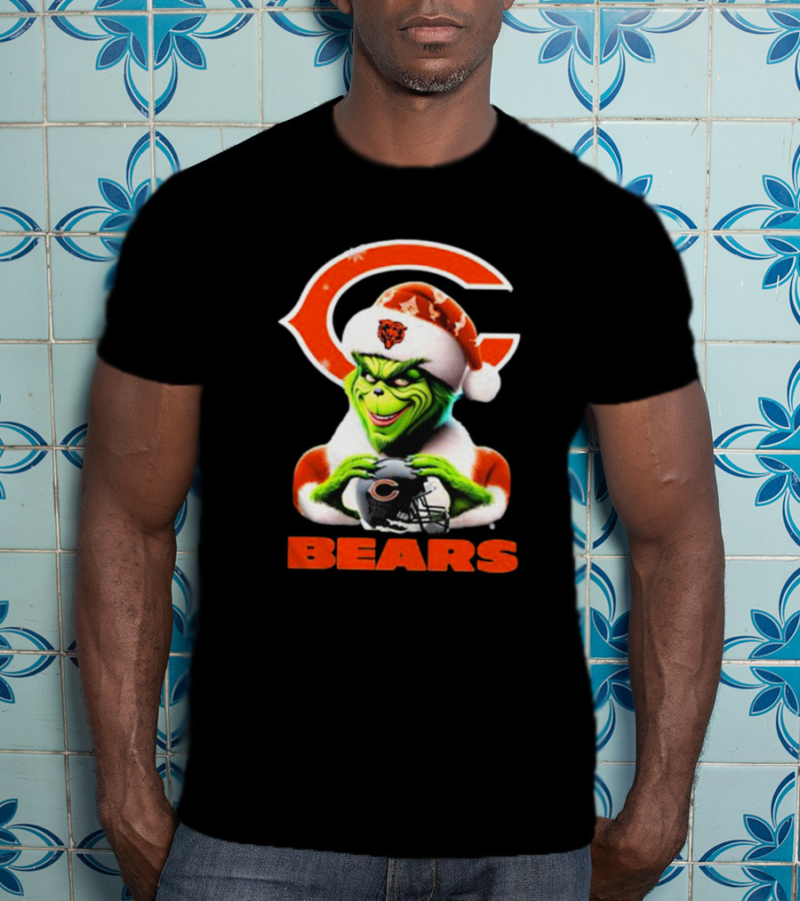 Santa Grinch Bears Merry Christmas Love Chicago Bears T-Shirt