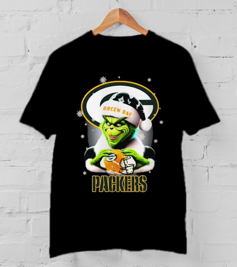 Santa Grinch Green Bay Packers Merry Christmas T-Shirt
