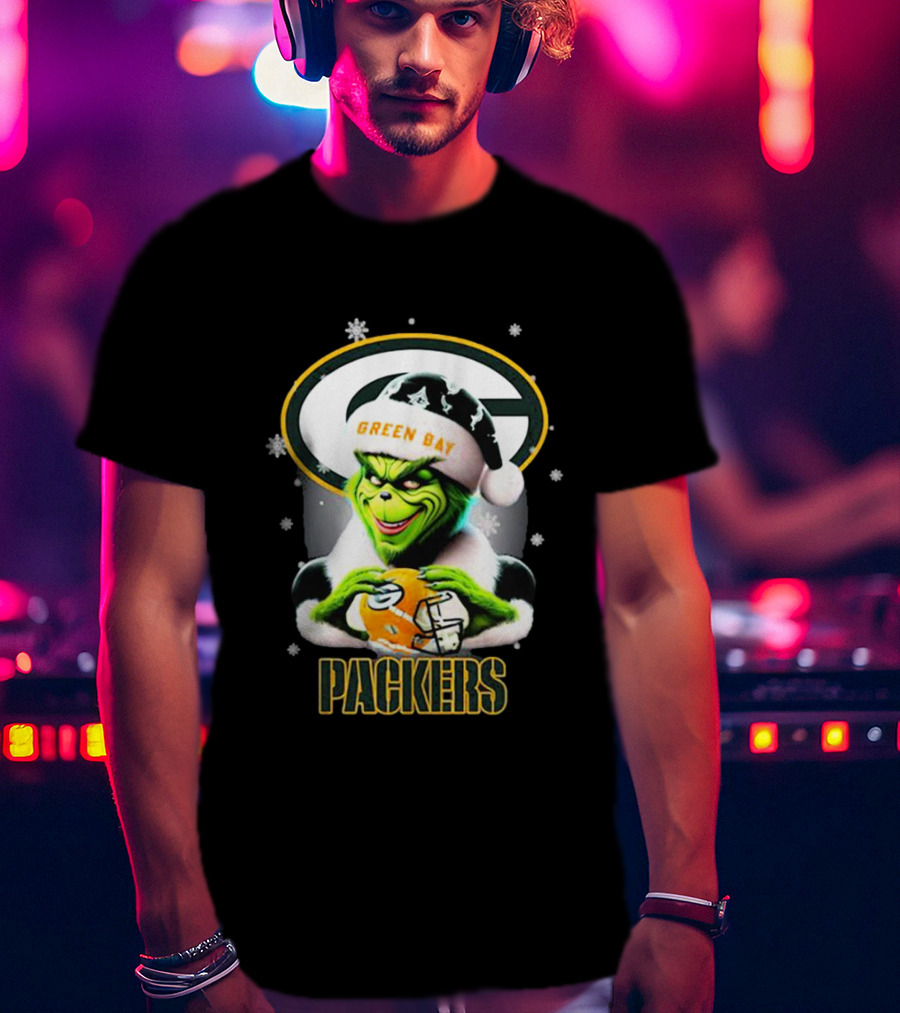 Santa Grinch Green Bay Packers Merry Christmas T-Shirt