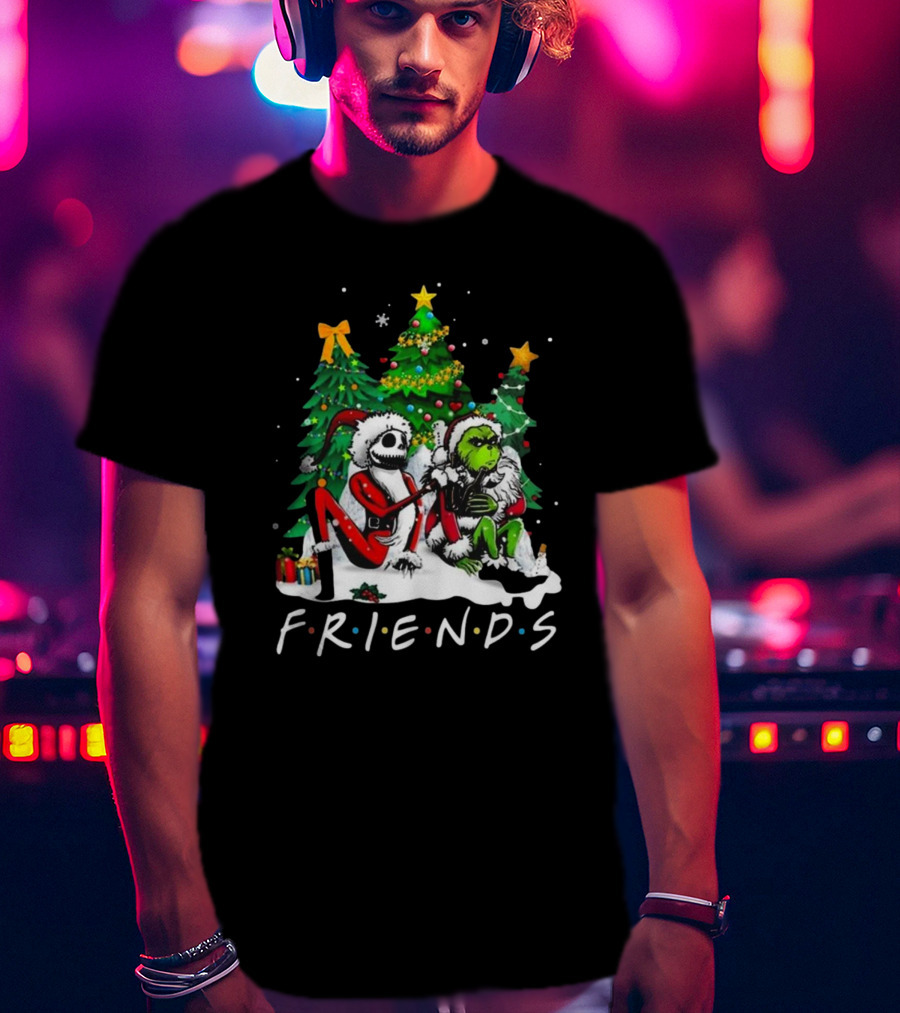 Friends Grinch Christmas Jack Santa Tree T-Shirt