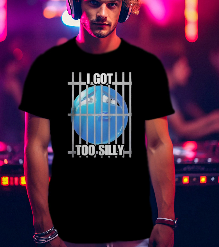 I Got Too Silly Blue Emoji Behind Bars T-Shirt