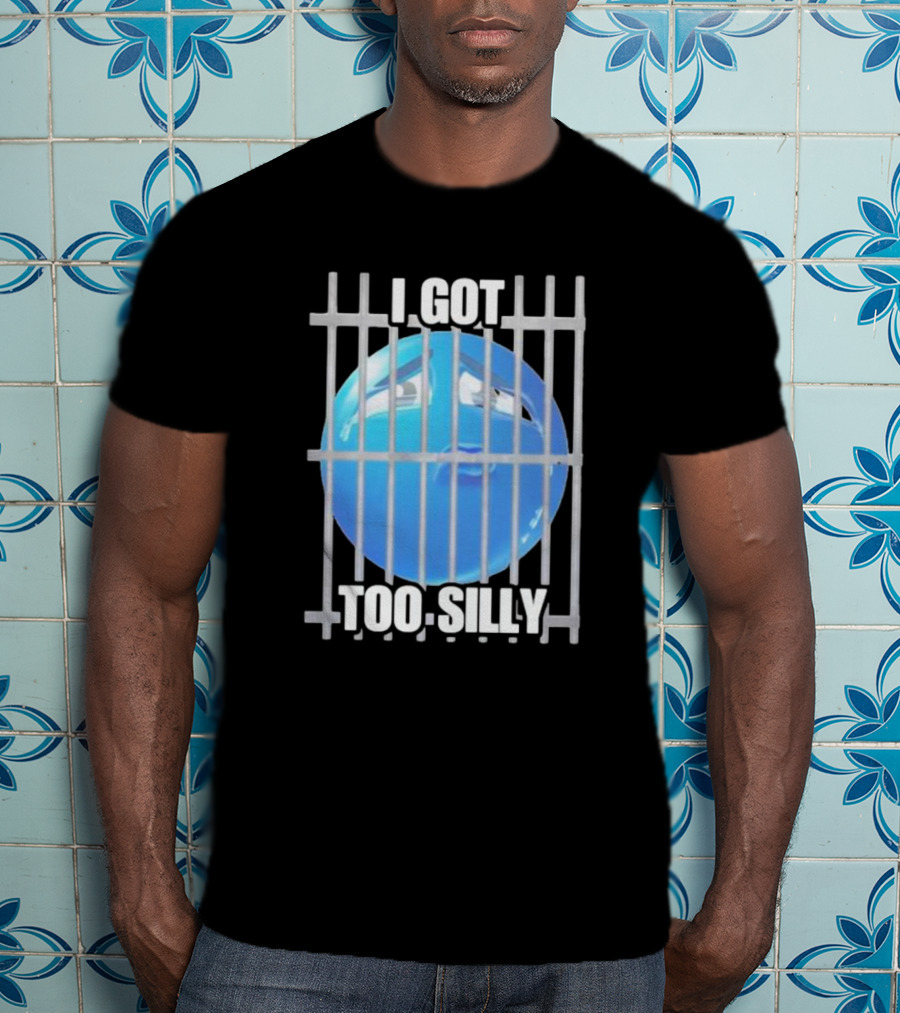 I Got Too Silly Blue Emoji Behind Bars T-Shirt