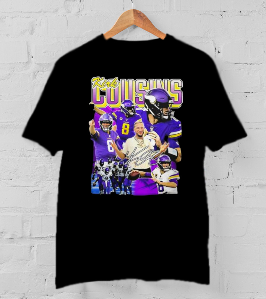 Kirk Cousins Minnesota Vikings Quarterback Number 8 Football Collage T-Shirt