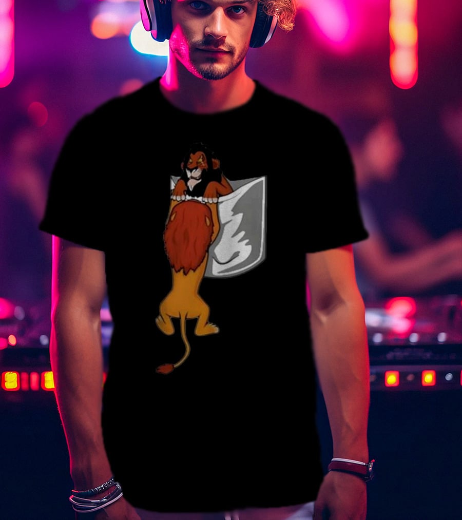Lion Scar And Mufasa Hanging Pocket T-Shirt