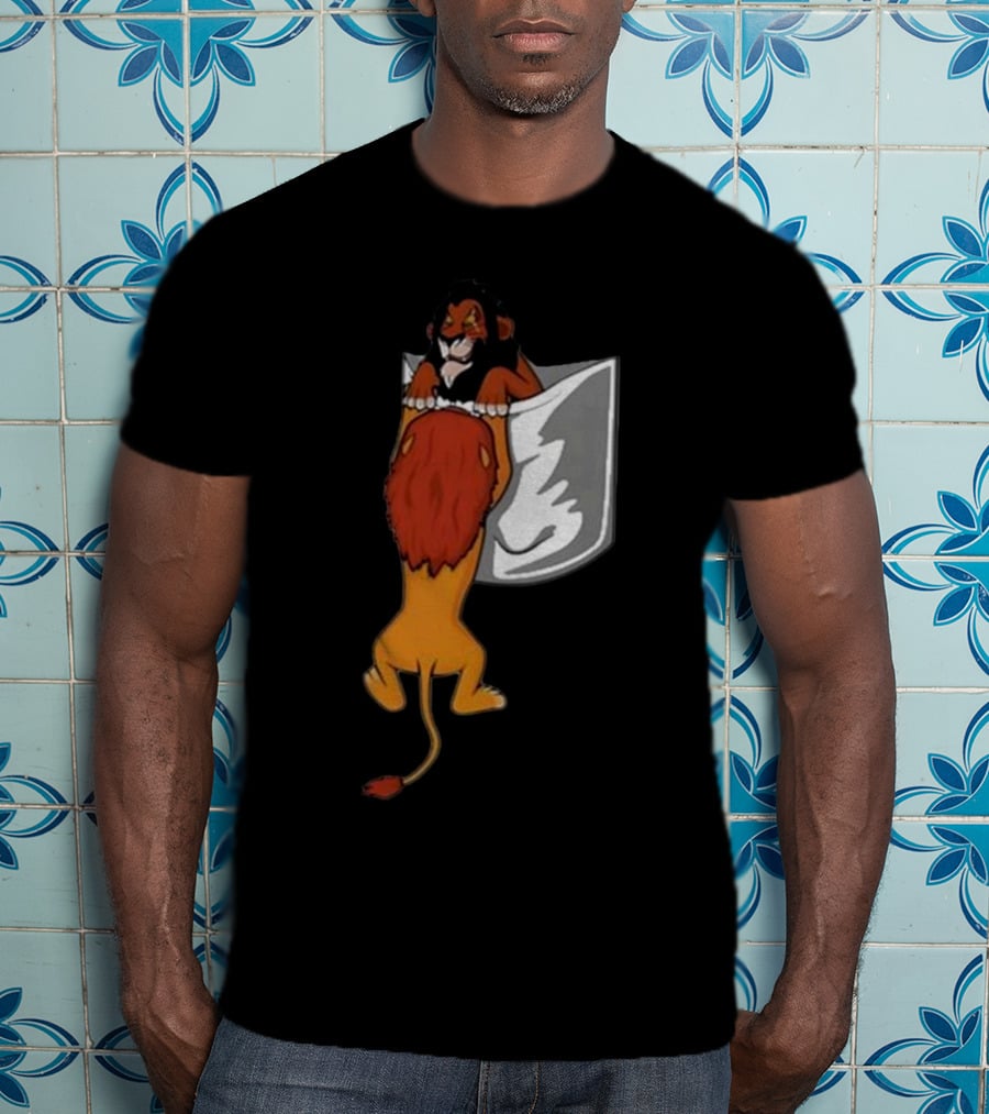 Lion Scar And Mufasa Hanging Pocket T-Shirt