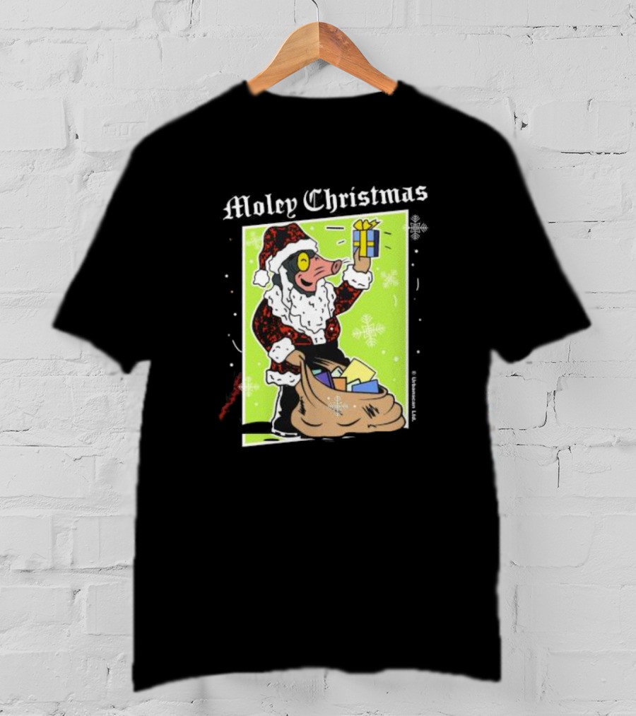 Moley Christmas Santa Mouse Holiday Present T-Shirt