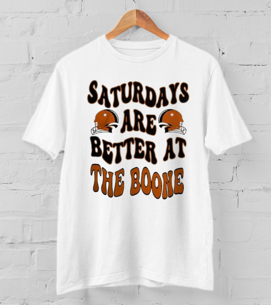 Oklahoma State Cowboys Saturdays Are Better At The Boone With Football Helmets T-Shirt