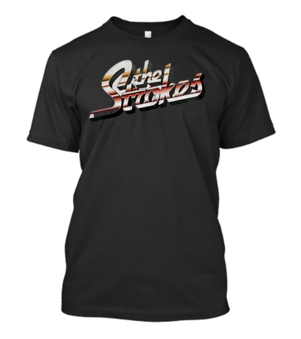The Strokes Retro Style Logo Vintage Band Name Text T-Shirt