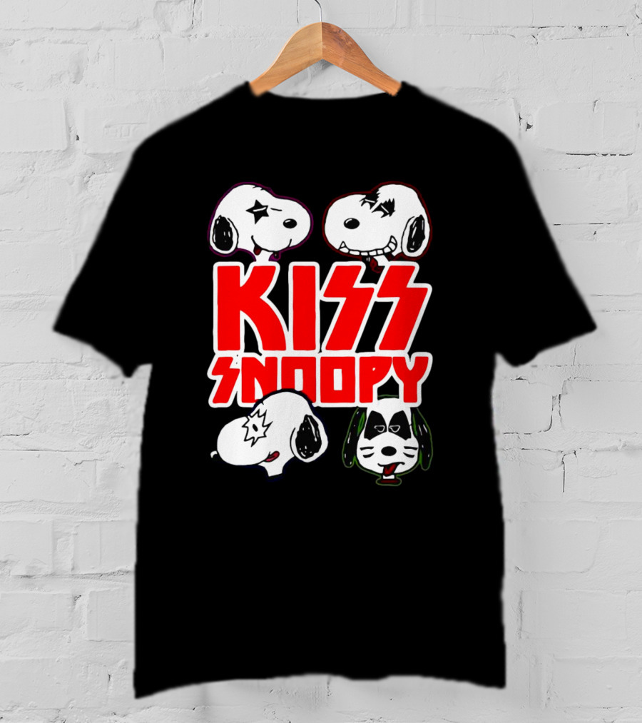 Kiss Snoopy Faces Rock Band T-Shirt