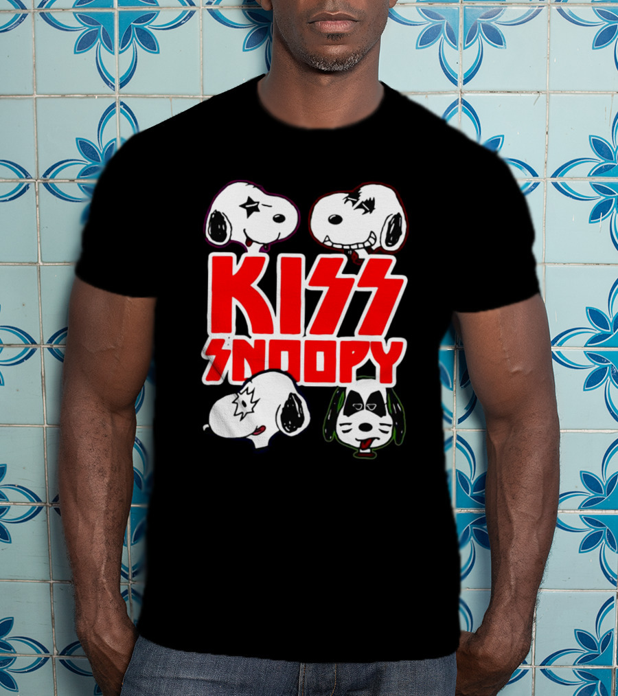 Kiss Snoopy Faces Rock Band T-Shirt