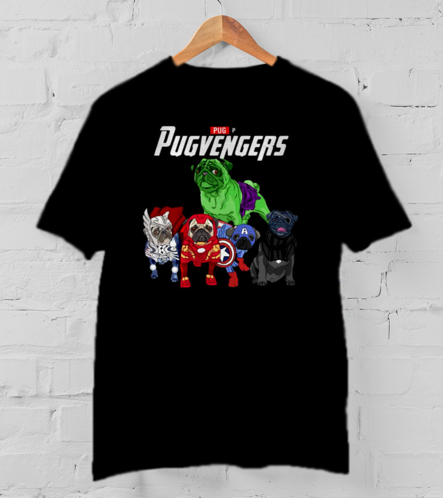 Marvel Avengers Pug Pugvengers Hulk Captain America Iron Man Thor Black Panther T-Shirt