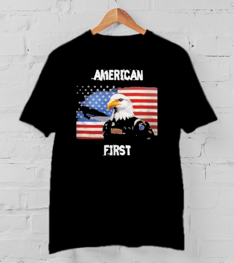 American Eagle Soldier American First US Flag Patriotic T-Shirt