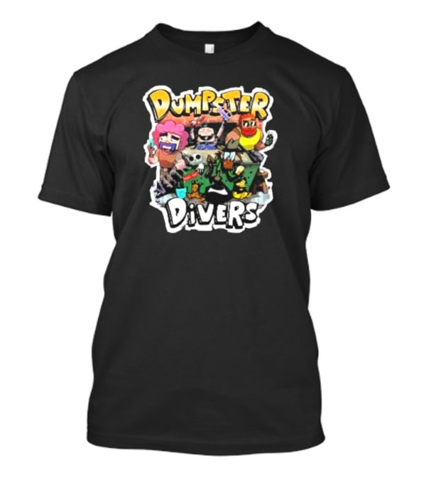 Neebs Gaming Merch Dumpster Divers Animated Character Adventure T-Shirt