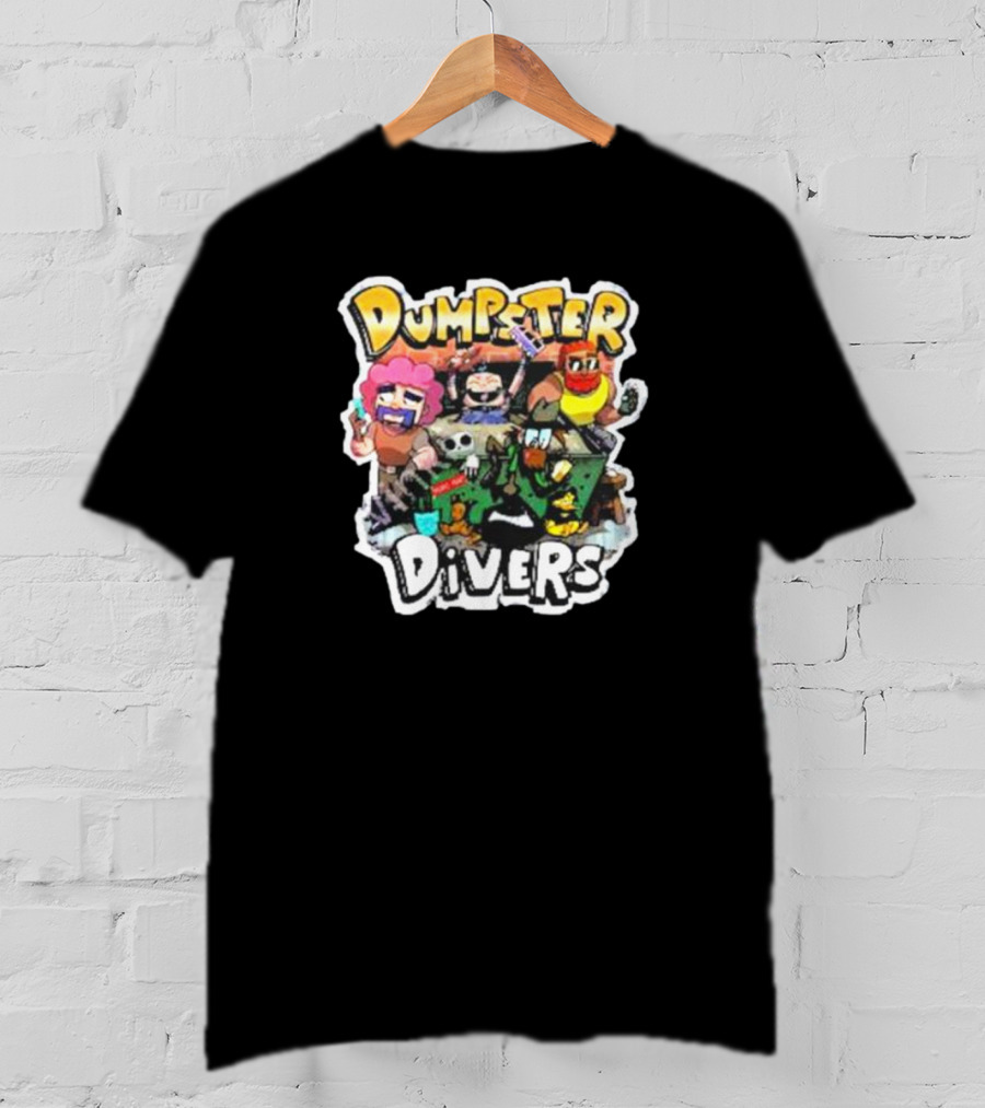 Neebs Gaming Merch Dumpster Divers Animated Character Adventure T-Shirt