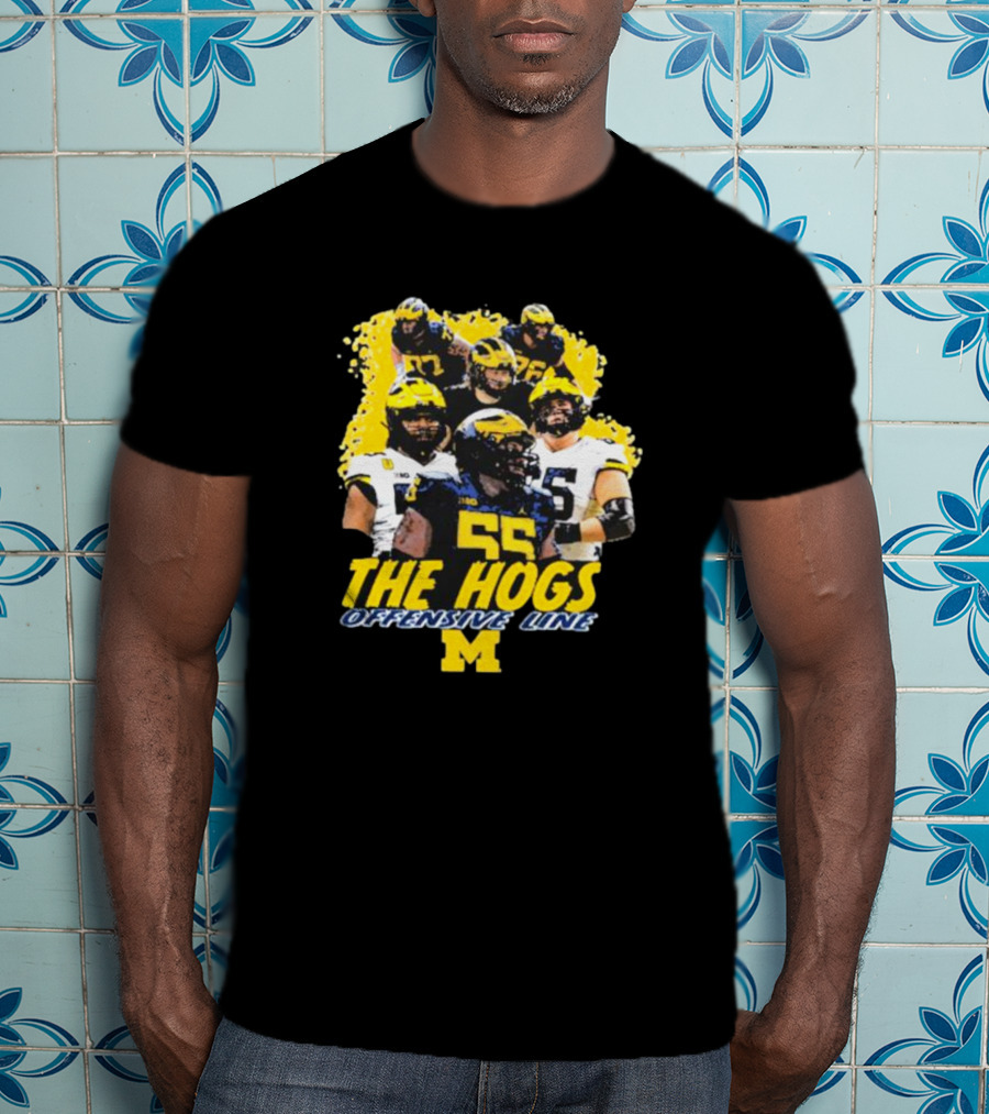 Valiant University Of Michigan Football The Hogs Offensive Line Team Spirit T-Shirt