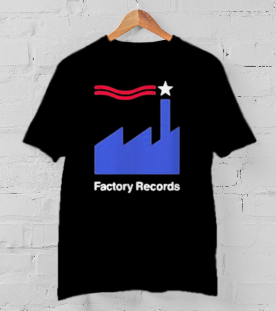 Factory Records Iconic Logo With Star And Stripes Factory T-Shirt