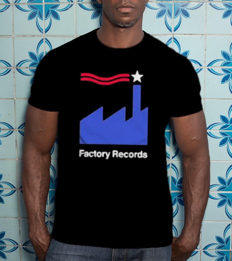 Factory Records Iconic Logo With Star And Stripes Factory T-Shirt