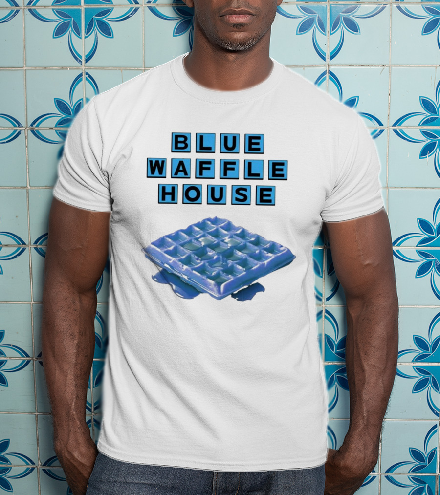 Blue Waffle House Melted Breakfast Food Novelty T-Shirt