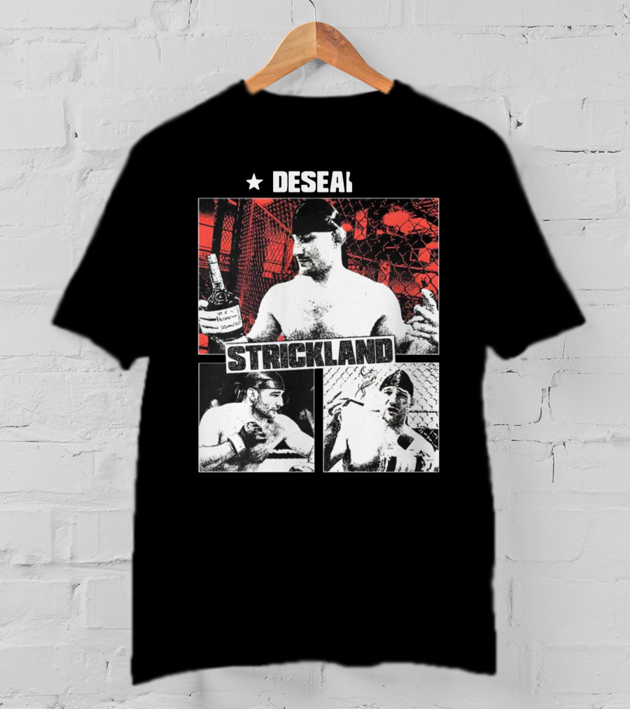 Desean Strickland Cage Fighter Portrait Montage T-Shirt