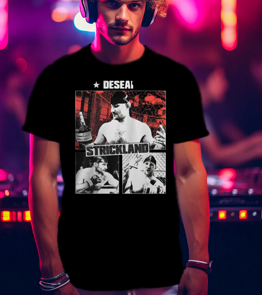 Desean Strickland Cage Fighter Portrait Montage T-Shirt