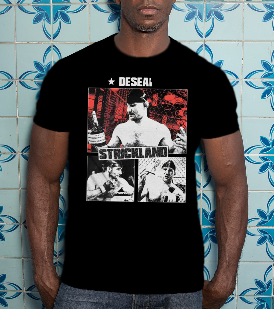 Desean Strickland Cage Fighter Portrait Montage T-Shirt