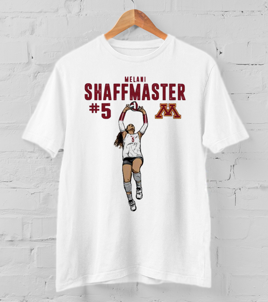 Melani Shaffmaster #5 Minnesota Volleyball Logo NCAA Caricature T-Shirt