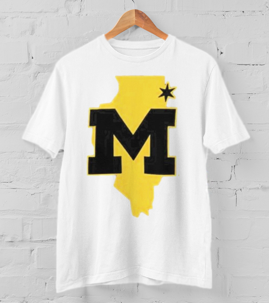 University Of Michigan M Den Pop-Up Chicago Map T-Shirt