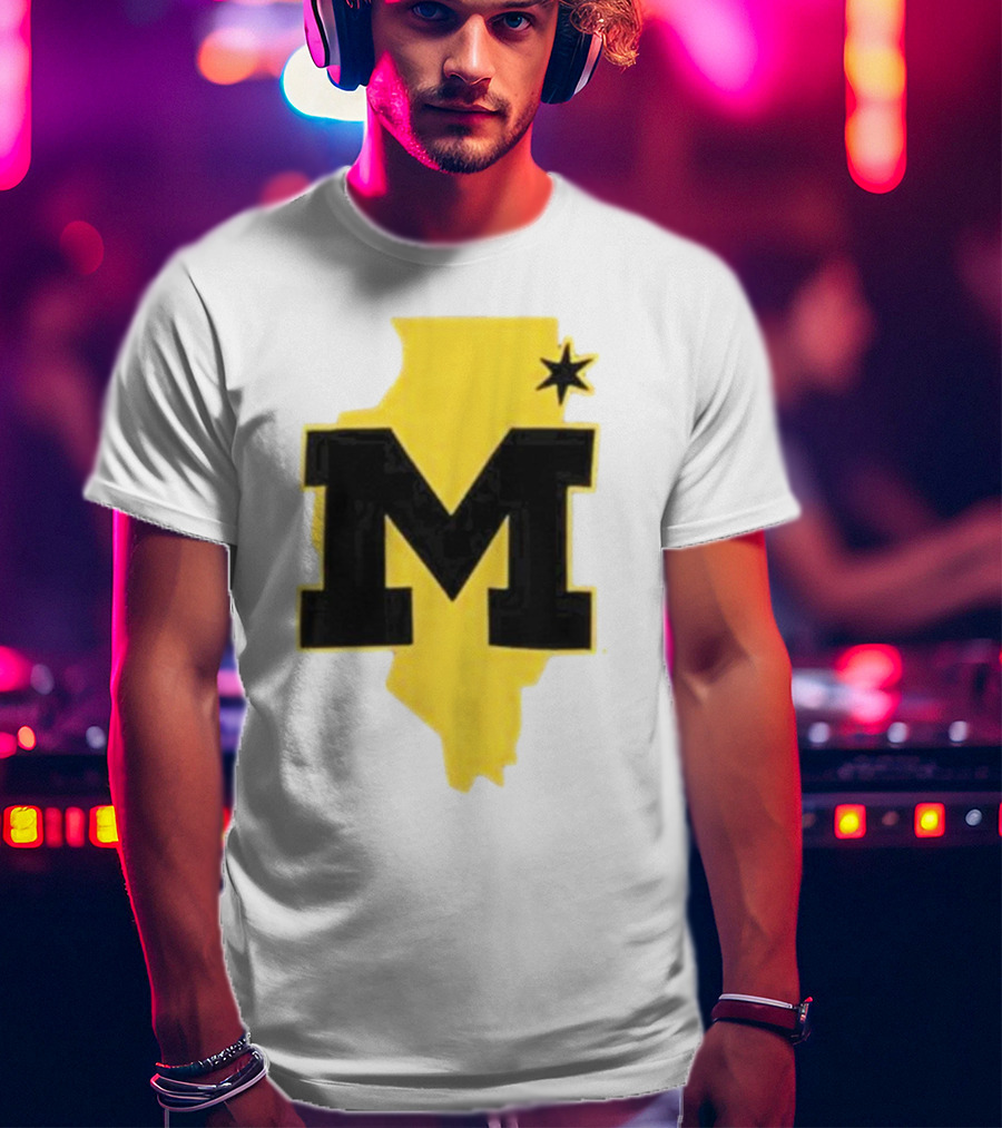 University Of Michigan M Den Pop-Up Chicago Map T-Shirt
