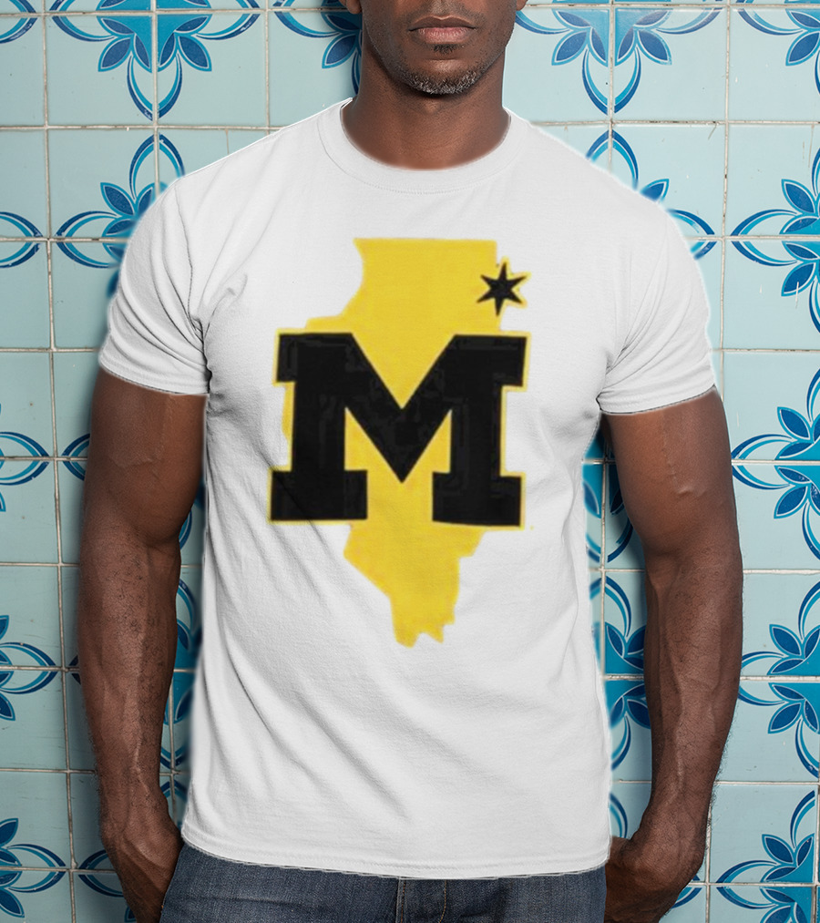 University Of Michigan M Den Pop-Up Chicago Map T-Shirt