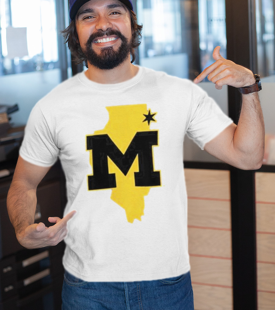University Of Michigan M Den Pop-Up Chicago Map T-Shirt