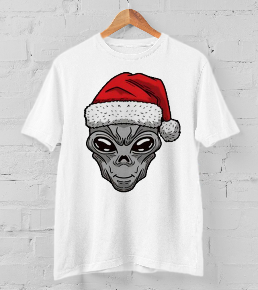 Santa Hat Alien Xmas T-Shirt