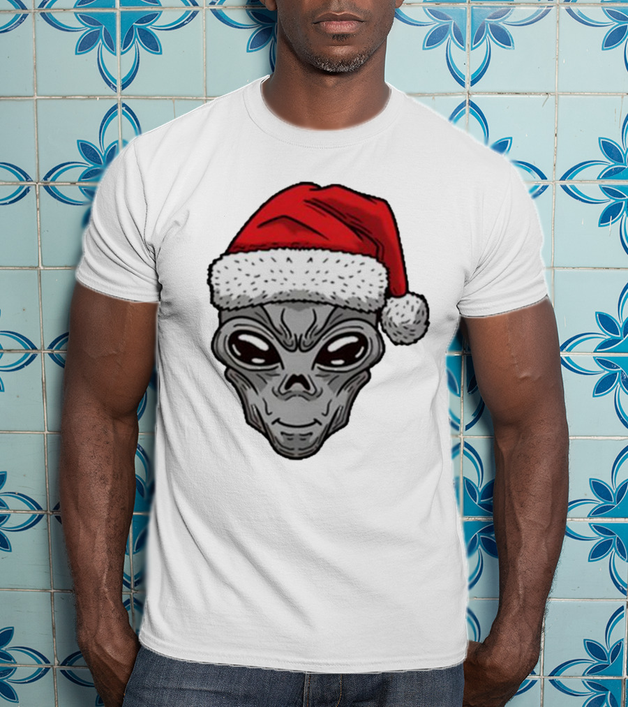 Santa Hat Alien Xmas T-Shirt