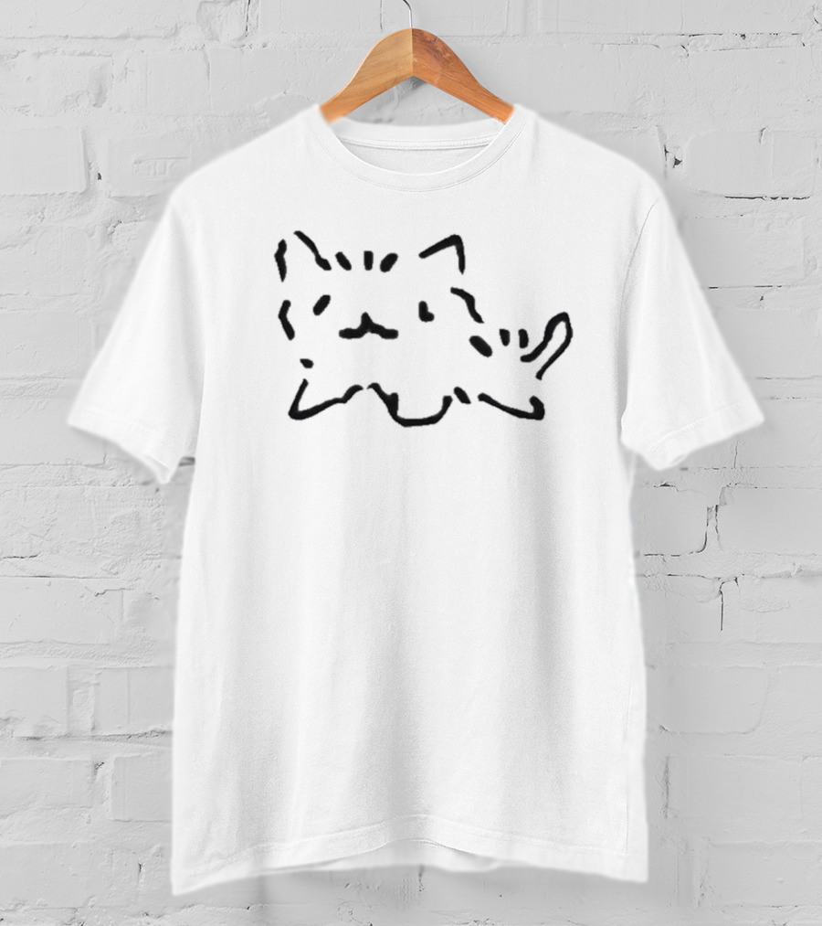 Pukicho Shop Freaky Cat Drawing T-Shirt