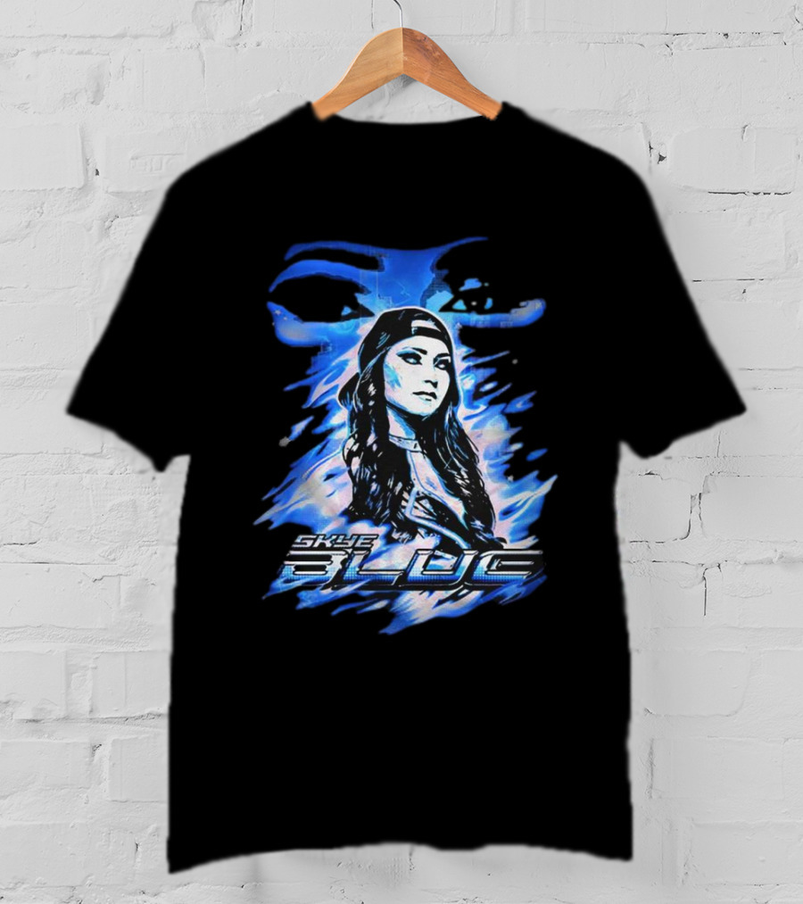 Skye Blue Spookye Blue Blue-Hued Portrait With Intense Eye T-Shirt