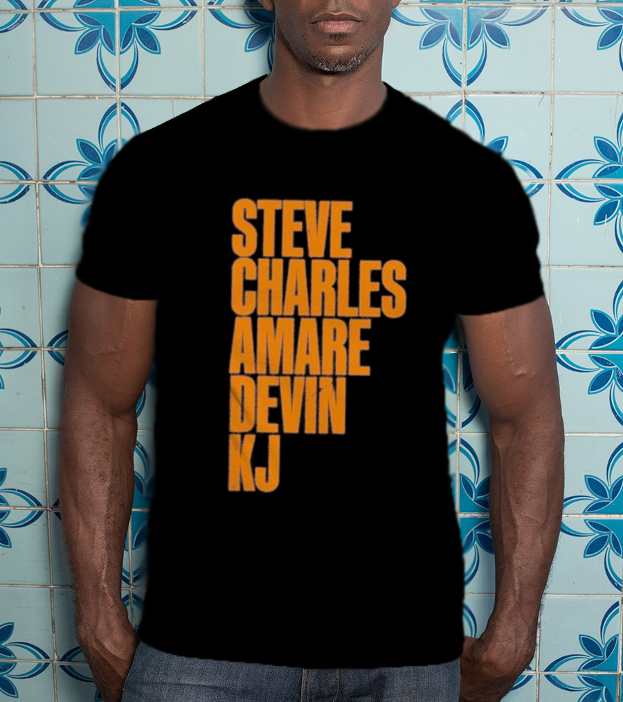 Steve Charles Amare Devin KJ Basketball Legends T-Shirt