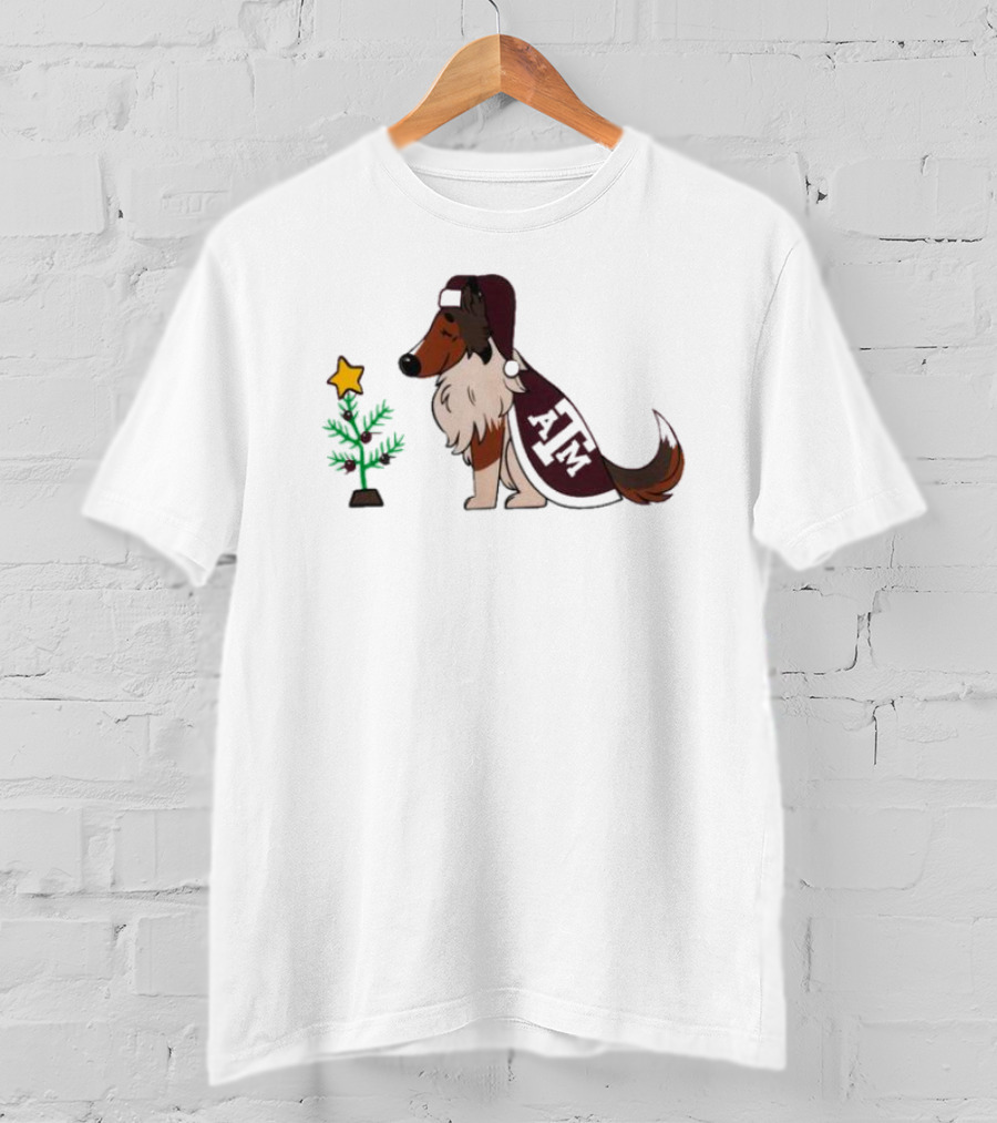 Texas A&M Reveille And Christmas Tree Star T-Shirt