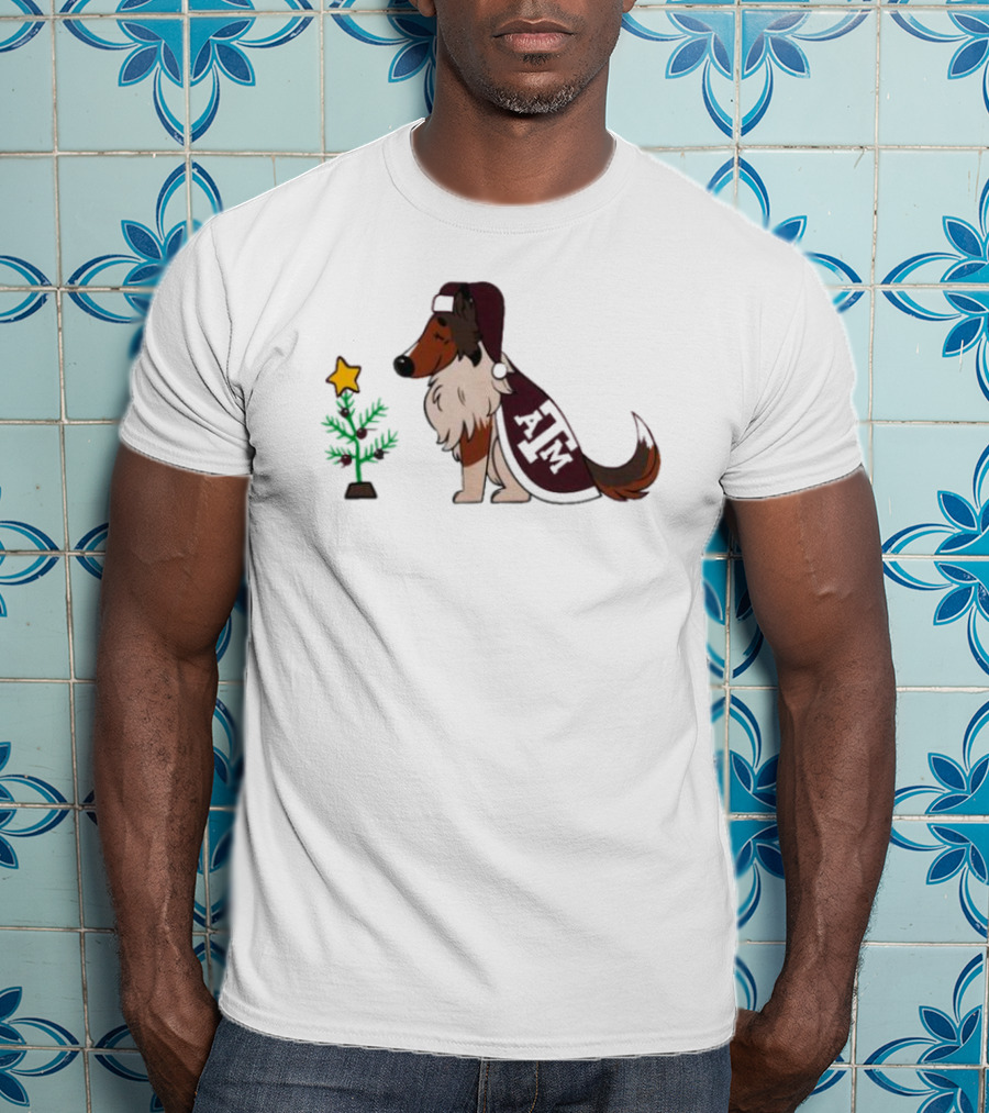 Texas A&M Reveille And Christmas Tree Star T-Shirt