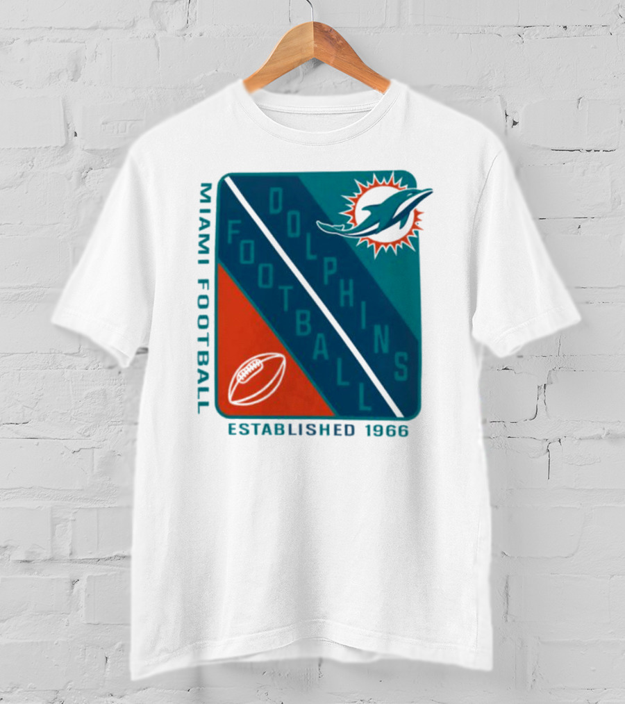 Miami Dolphins Football Established 1966 Logo Shield T-Shirt