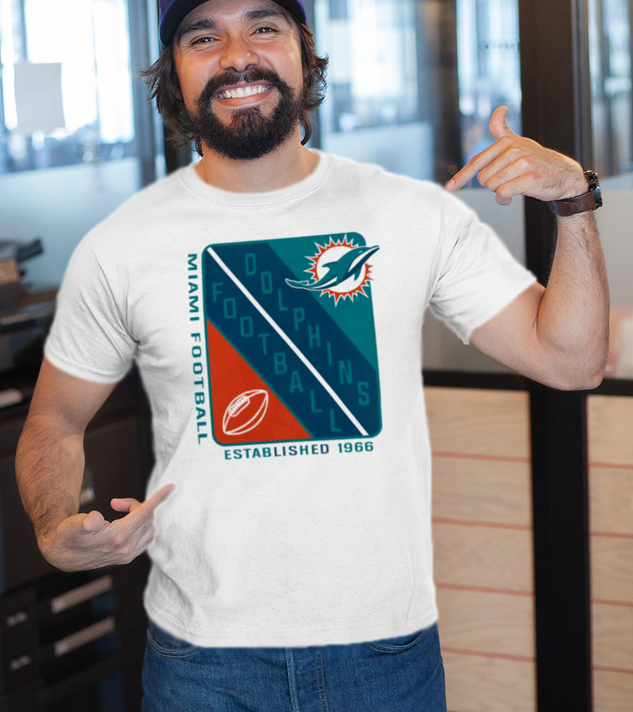 Miami Dolphins Football Established 1966 Logo Shield T-Shirt