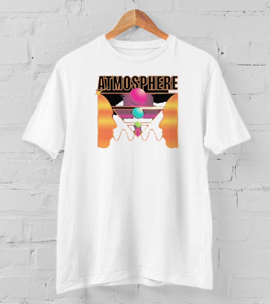 Atmosphere Talk Talk Retro Futuristic Geometric Face Profile T-Shirt