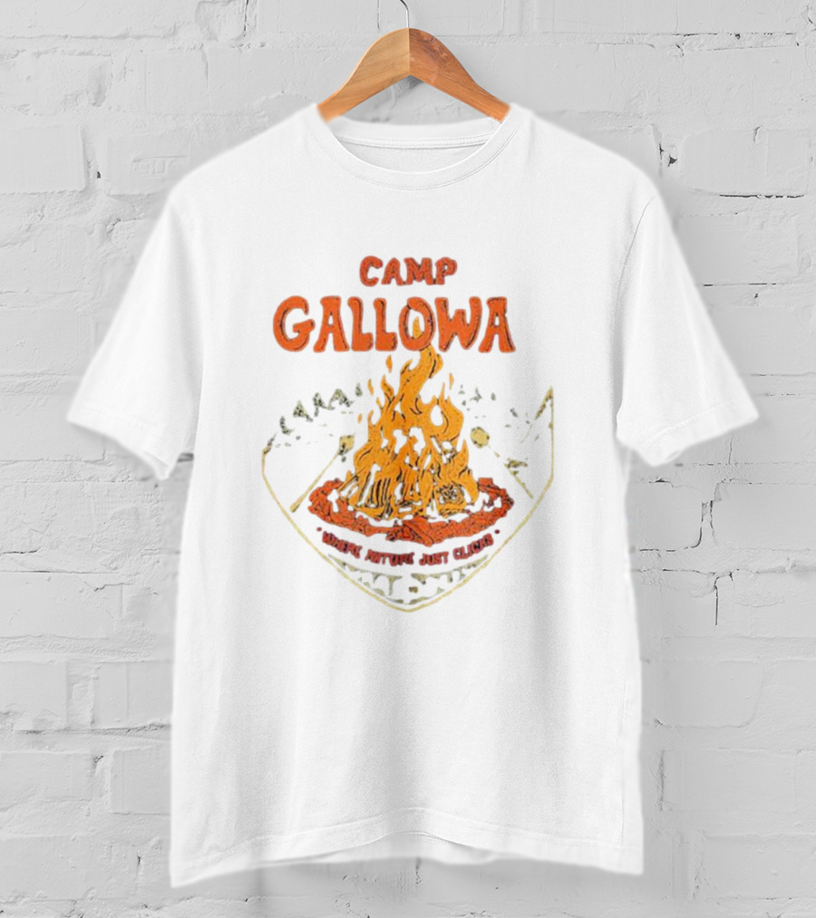 Camp Galloway Where Nature Just Clicks Campfire Adventure T-Shirt