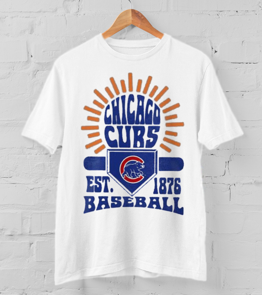 Chicago Cubs Youth Est. 1876 Baseball Sun Burst T-Shirt