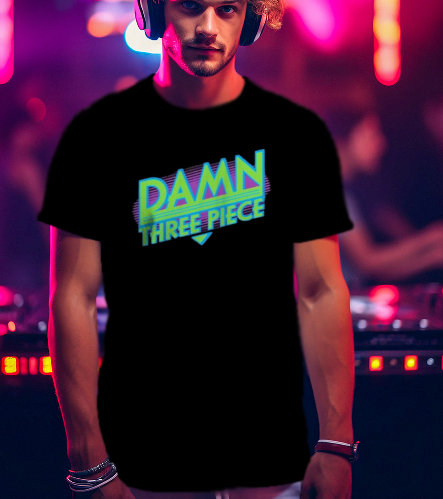 Damn Three Piece Retro Neon T-Shirt